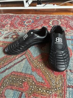Balenciaga Black Quilted Slip-On Leather Sneakers